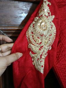 Navratri spl Red Embroidered Ethinic Gown