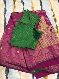Elegant Silk Saree with Blouse (40jnch) Alterable