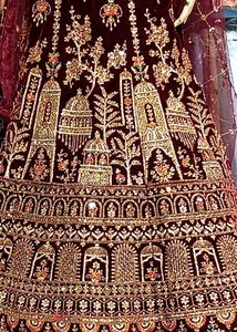 Elegant Maroon Embellished Lehenga Choli Set