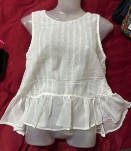 Chic White Peplum Top