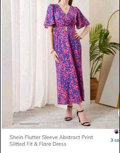 Shein Abstract Print Fit &amp; Flare Dress