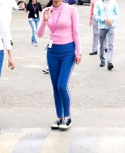Pink Crop Top With Jeans