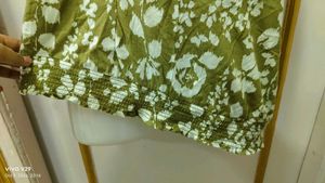 Olive Green Floral Smocked Tube Top