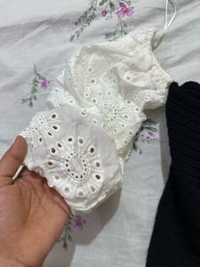 🏷️ Zara Off-Shoulder Cable Knit Puff-Sleeves