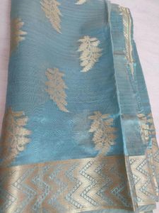 Elegant Teal & Gold Banarasi Silk Saree