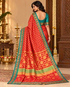 Vibrant Striped Silk Saree