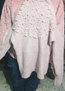Pink Pearl Embellished Sweater