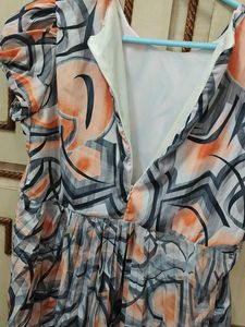 Abstract Print Maxi Dress