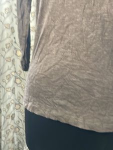 Marks &amp; Spencer Basic Brown 3/4 Sleeve Top