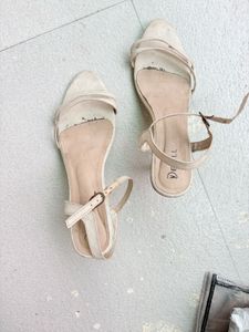 Women's White Kitten Heels Sandals