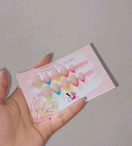 Colorful French Tip Press-On Nails