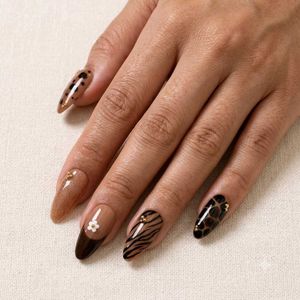 Handmade Press-On Nails(Animal Print)🤎🤍🖤