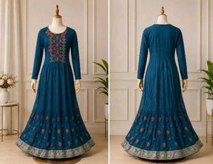 Embroidered Teal Kurti