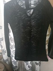 Stylish Black Long Sleeve Top with freebies