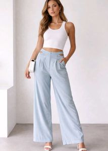 imported Stylish High Waisted Wide Leg Pants
