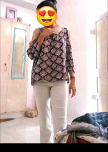 Stylish Cold Shoulder Printed Top