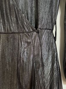 Sparkling Metallic Wrap Dress