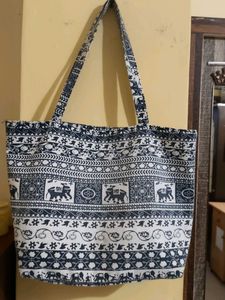 Boho Elephant Print Tote Bag