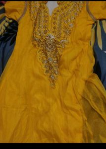 Embroidered Yellow Lehenga Choli Top