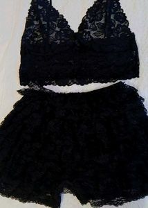 Lace Bralette &amp; Shorts Set