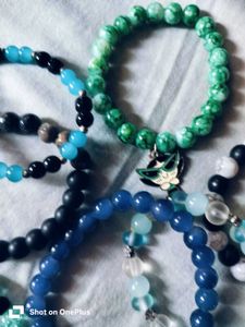 Set of 9 Beaded Bracelets stack