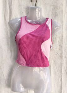 Colorblock Ribbed Crop Tank Top