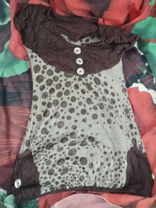 y2k Stylish Polka Dot Tunic Top