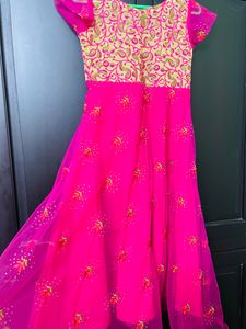 Pink Party Wear Anarkali Nee