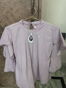 Chic Polka Dot Top with Embellishment