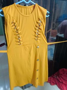 Yellow Casual Dress, one piece