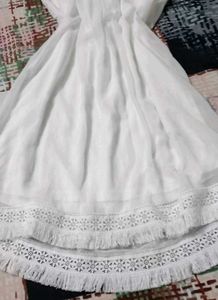 White Lace Detail Summer Dress