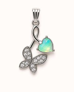 Delicate Butterfly &amp; Heart Necklace