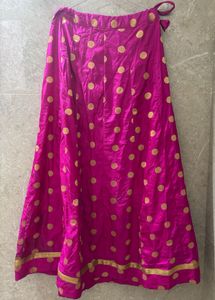 Vibrant Pink Polka Dot Skirt/ Lehenga