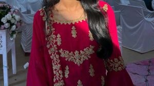 Stunning Red Embellished Lehenga Choli