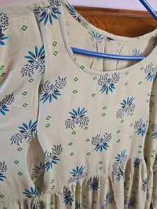 Printed cotton Maternity dress with zip