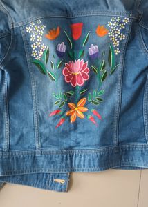 Classic Blue Hand-painted Denim Jacket