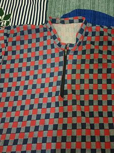 Checkered Print Kurta