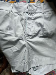 Light Blue Pleated Shorts