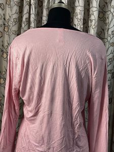 Pink Bell Sleeve V-Neck Top