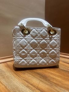 Elegant White First Copy Lady Dior Handbag