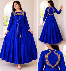 Royal Blue Embroidered heavy Gown