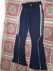Navy Track Pants with White Stripes