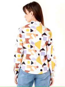 Geometric Print Button-Down Shirt