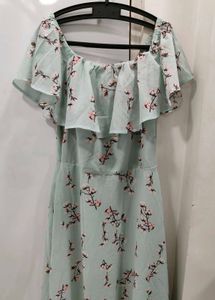 Floral Print Off-Shoulder Dress