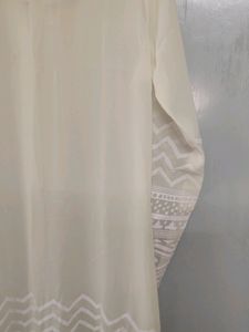 White Cream Transparent Kurta Branded Large Size