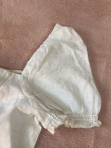 White Off-Shoulder Puff Sleeve Top