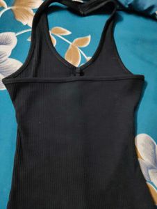 Black halterneck top