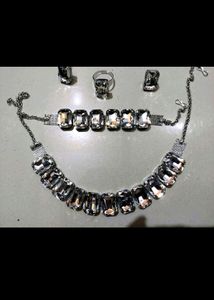 Beautiful Set With Braclet, Earrings And Ring