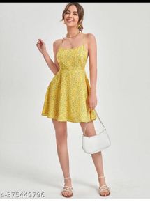 Yellow Floral Print Sundress