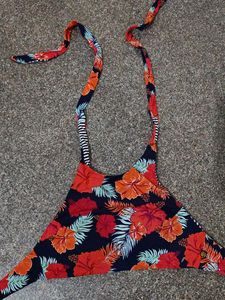 Floral Print Triangle Bikini Top